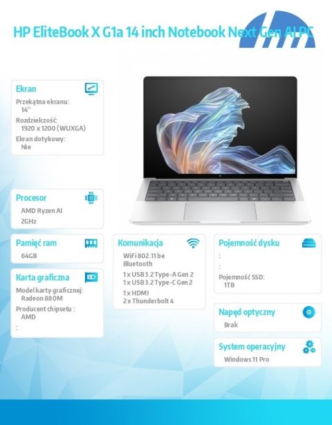 Notebook EliteBook X G1a AI7P360 1TB/64GB/W11P/14.0 B9ZX0ET