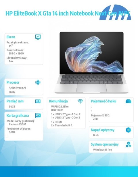 Notebook EliteBook X G1a AI9HXP375 2TB/64GB/W11P/14.0 B9ZW9ET