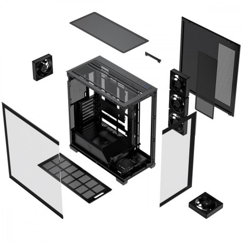 Obudowa PC VOLCANO STELLAR PLUS ARGB MIDI 5F Czarna