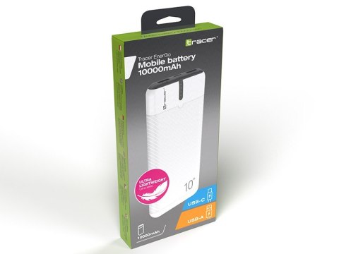 PowerBank EnerGo 10000mAh biało-czarny