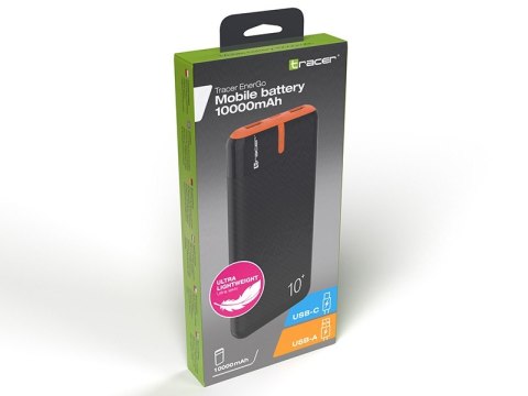 PowerBank EnerGo 10000mAh czarno-pomarańczowy