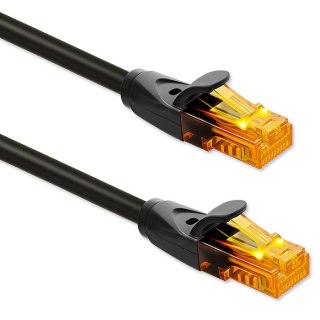 Kabel patchcord UTP | kat.6 | 2 x RJ-45 | High speed 1Gb/s | Pozłacane styki | 15m | Czarny
