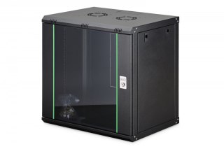 Szafa sieciowa wisząca Dynamic 19" 12U rack 607x600x450mm, drzwi szyba, czarna, niezłożona, 60kg