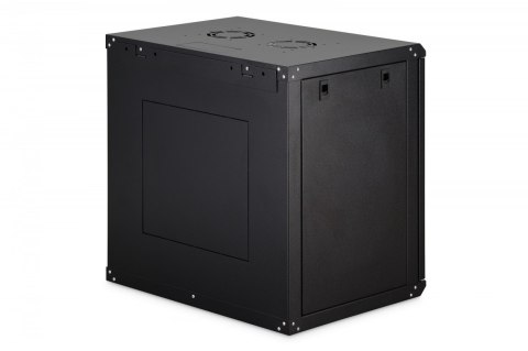 Szafa sieciowa wisząca Dynamic 19" 12U rack 607x600x450mm, drzwi szyba, czarna, niezłożona, 60kg