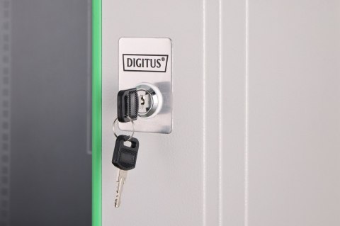 Szafa sieciowa wisząca Dynamic 19" 12U rack 607x600x600mm, drzwi szyba, szara, niezłożona, 60kg