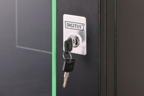 Szafa sieciowa wisząca Dynamic 19" 16U rack 785x600x450mm, drzwi szyba, czarna, niezłożona, 60kg