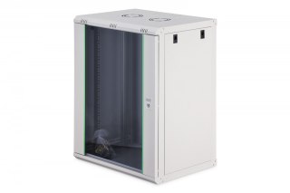 Szafa sieciowa wisząca Dynamic 19" 16U rack 785x600x450mm, drzwi szyba, szara, niezłożona, 60kg