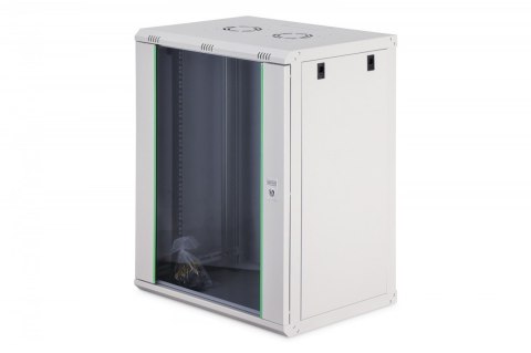 Szafa sieciowa wisząca Dynamic 19" 16U rack 785x600x450mm, drzwi szyba, szara, niezłożona, 60kg