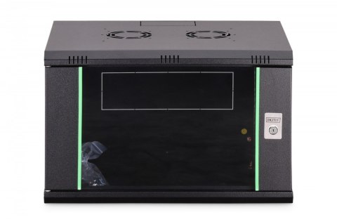 Szafa sieciowa wisząca Dynamic 19" 7U rack 385x600x450mm, drzwi szyba, czarna, niezłożona, 60kg