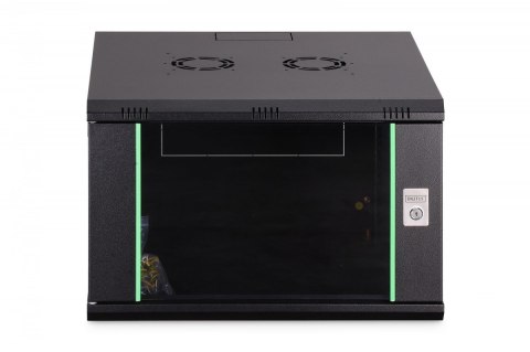 Szafa sieciowa wisząca Dynamic 19" 7U rack 385x600x600mm, drzwi szyba, czarna, niezłożona, 60kg