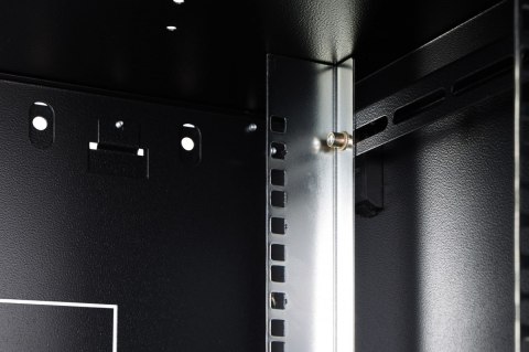 Szafa sieciowa wisząca Dynamic 19" 9U rack 474x600x450mm, drzwi szyba, czarna, niezłożona, 60kg