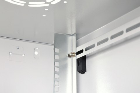 Szafa sieciowa wisząca Dynamic 19" 9U rack 474x600x600mm, drzwi szyba, szara, niezłożona, 60kg