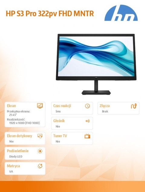 Monitor S3 Pro 322pv 21.45 FHD 9U5A2AA#ABB