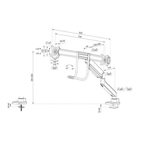 Uchwyt do monitora 17-32 cali DS75-450BL2 NEXT 2XLCD