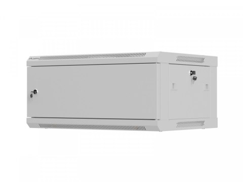 Szafa instalacyjna rack wisząca 19 cali 4U 600x450 szara drzwi metalowe (flat pack)