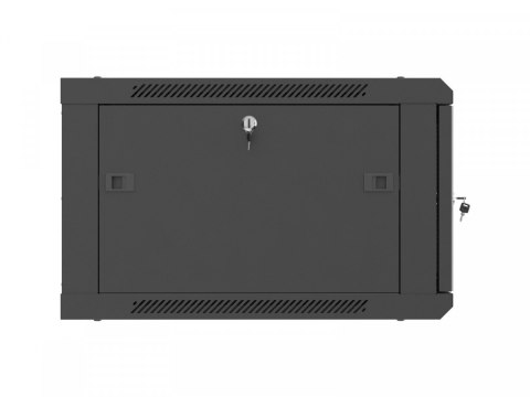 Szafa instalacyjna rack wisząca 19 cali 6U 600x600 czarna drzwi perforowane (flat pack)