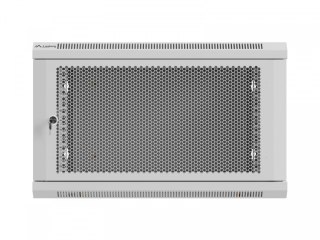 Szafa instalacyjna rack wisząca 19 cali 6U 600x600 szara drzwi perforowane (flat pack)