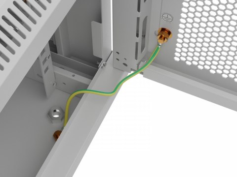 Szafa instalacyjna rack wisząca 19 cali 6U 600x600 szara drzwi perforowane (flat pack)