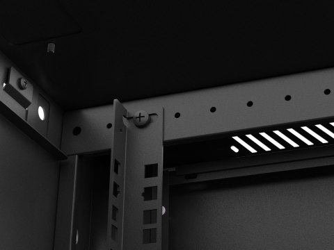 Szafa instalacyjna rack wisząca 19 cali 9U 600x600 czarna drzwi perforownae ( flat pack)