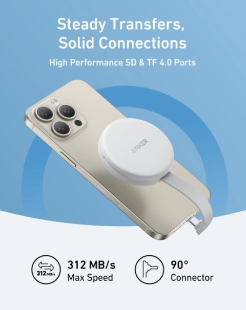 Adapter kart SD USB-C 3w1 10Gbps do iPhone biały