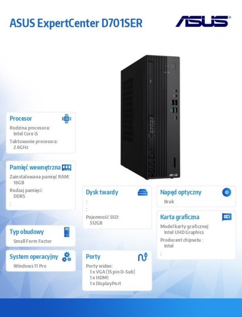 Komputer D701SER-514500221X i5-14500 16GB/512GB/W11 PRO