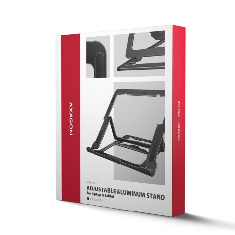 STND-LAB Podstawa do laptopów aluminiowa 10-17,3 cala 8 regulowanych pozycji, Czarna