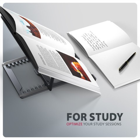 STND-LAG Podstawa do laptopów aluminiowa 10-17,3 cala 8 regulowanych pozycji, Szara