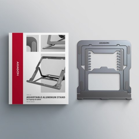 STND-LAG Podstawa do laptopów aluminiowa 10-17,3 cala 8 regulowanych pozycji, Szara