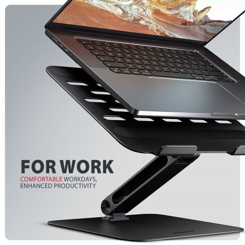 STND-LQB Podstawka do laptopów aluminiowa 10-17,3 cala regulowane kąty nachylenia, Czarna