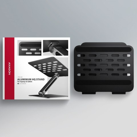 STND-LQB Podstawka do laptopów aluminiowa 10-17,3 cala regulowane kąty nachylenia, Czarna