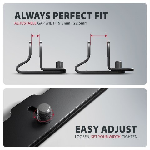 STND-VB Podstawa do laptopów aluminiowa 10-17,3 cala pionowa, Czarna