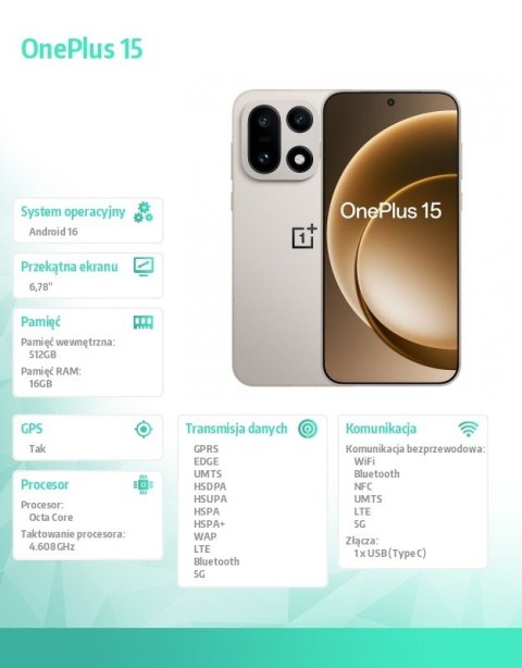 Smartfon 15 5G 16/512 GB CPH2747 szary