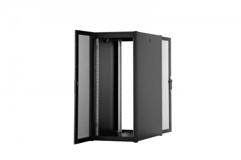 Szafa sieciowa stojąca Hyper Pro 19" 26U rack 600x1000, drzwi przód perforacja, czarna 1000kg