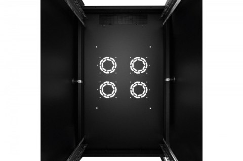 Szafa sieciowa stojąca Hyper Pro 19" 26U rack 600x1000, drzwi przód perforacja, czarna 1000kg