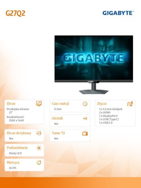 Monitor 27 cali G27Q2 GAMING