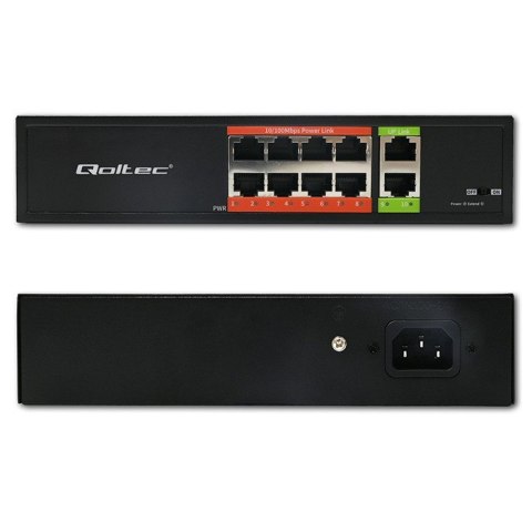 Przełącznik sieciowy SWITCH FAST Ethernet PoE | 8x RJ45 | 2x RJ45 Uplink | 120W | 10/100 Mb/s