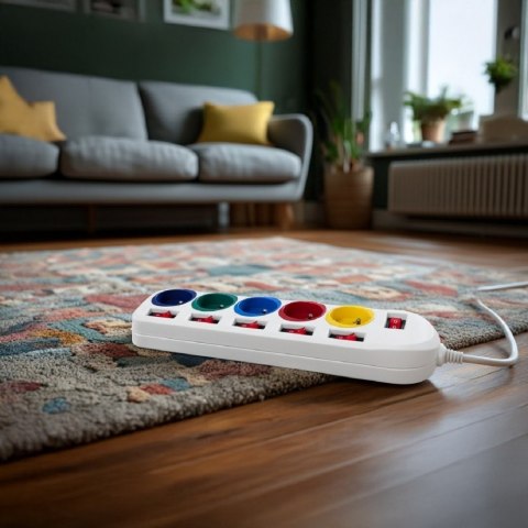 Listwa zasilająca 5 gniazd z włącznikami /multi MCE204 M/W