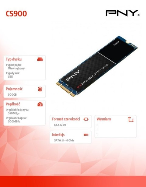 Dysk SSD 500GB M.2 CS900 M280CS900-500-RB Dysk SSD 500GB M.2 CS900 M280CS900-500-RB