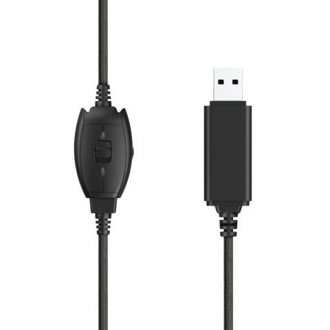 Słuchawki nauszne przewodowe RYDO USB czarne Słuchawki nauszne przewodowe RYDO USB czarne