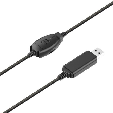 Słuchawki nauszne przewodowe RYDO USB czarne Słuchawki nauszne przewodowe RYDO USB czarne