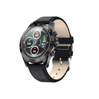 Smartwatch Men Style skórzany Czarny