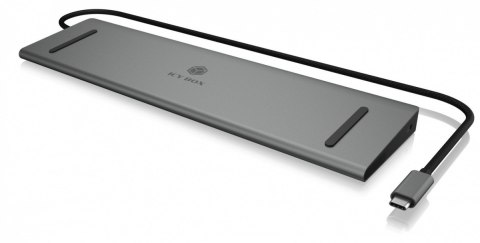Stacja dokująca IB-DK2106-C Type-C z potrójnym wyjściem wideo, 2x High Speed HDMI typu A, 1x interfejs VGA, trzy interfejsy USB Stacja dokująca IB-DK2106-C Type-C z potrójnym wyjściem wideo, 2x High Speed HDMI typu A, 1x interfejs VGA, trzy interfejsy USB
