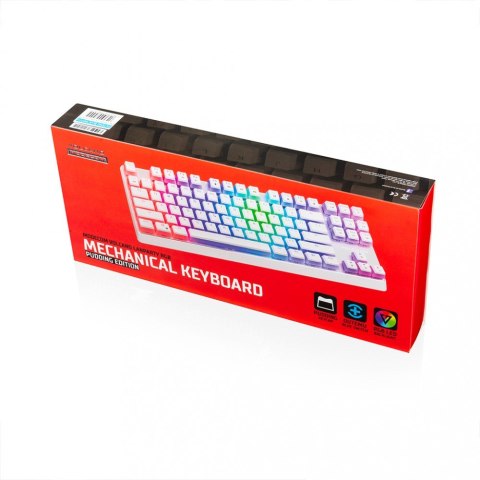 Przewodowa klawiatura mechaniczna RGB PUDDING EDITION biała Przewodowa klawiatura mechaniczna RGB PUDDING EDITION biała