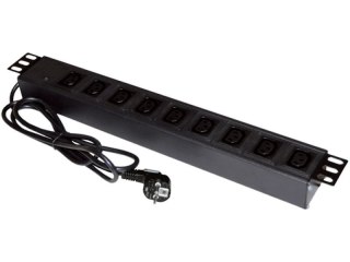 Listwa zasilająca 19" 9xC13 wtyk CEE 7/7