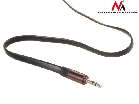 Przewód jack 3.5mm, płaski 1m, metalowy wtyk, MCTV-694 B Czarny Przewód jack 3.5mm, płaski 1m, metalowy wtyk, MCTV-694 B Czarny