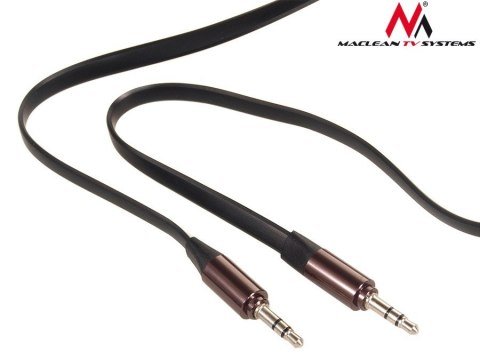 Przewód jack 3.5mm, płaski 1m, metalowy wtyk, MCTV-694 B Czarny Przewód jack 3.5mm, płaski 1m, metalowy wtyk, MCTV-694 B Czarny