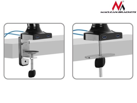 Uchwyt na 2 monitory czarny MC-674 gazowa sprężyna usb 13"-27" 6 kgx2 Uchwyt na 2 monitory czarny MC-674 gazowa sprężyna usb 13"-27" 6 kgx2
