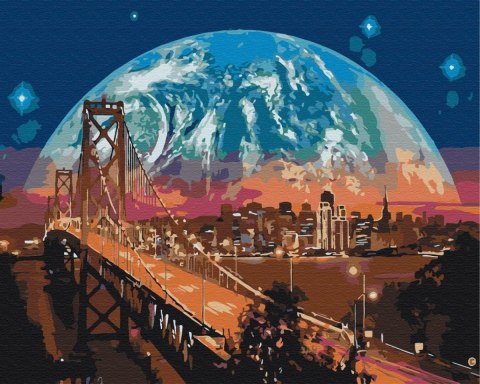 Obraz Paint it! Malowanie po numerach - Księżyc nad San Francisco Obraz Paint it! Malowanie po numerach - Księżyc nad San Francisco