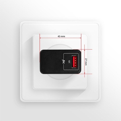 ACU-QC19 Ładowarka sieciowa, QC 19W, 1x port USB-A, QC3.0/AFC/FCP/SMART, czarna ACU-QC19 Ładowarka sieciowa, QC 19W, 1x port USB-A, QC3.0/AFC/FCP/SMART, czarna