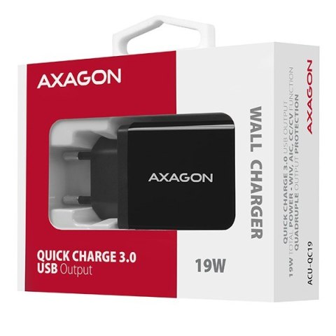 ACU-QC19 Ładowarka sieciowa, QC 19W, 1x port USB-A, QC3.0/AFC/FCP/SMART, czarna ACU-QC19 Ładowarka sieciowa, QC 19W, 1x port USB-A, QC3.0/AFC/FCP/SMART, czarna